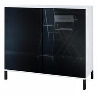 KOMMODE Skadu Schwarz Hochglanz - Schwarz Hochglanz, Holzwerkstoff (92.5/83.5/35cm) - Vladon