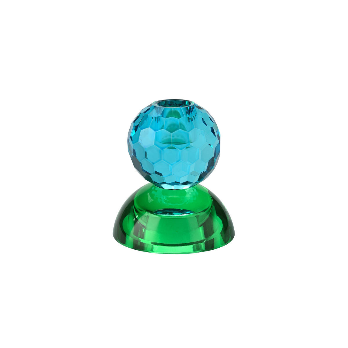 KERZENHALTER Sari Kugel Cabochon, Glas, Blau / Grün, H 9 cm, - Blau, Glas (15/15/15cm) - Gift Company