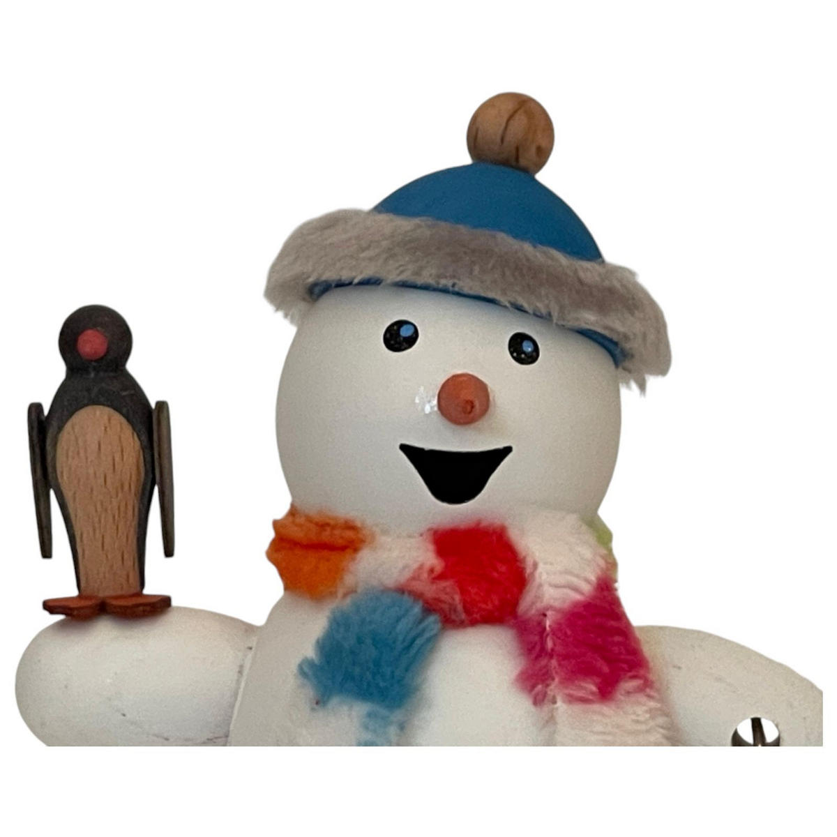 RÄUCHERFIGUR Räuchermännchen Schneemann mit Pinguin 13 cm - Multicolor, Holz (6/13/10cm)