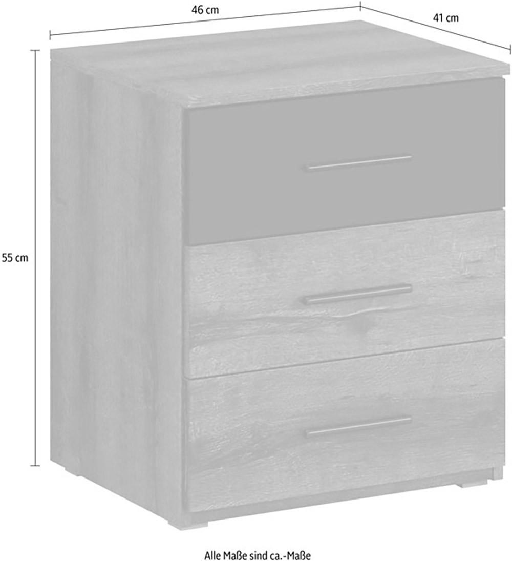 NACHTKONSOLE Bilbao 2er-Set Eiche Sanremo weiß 47 cm / 41 cm / 56 cm - Weiß/Braun, Holz/Holzwerkstoff (47/56/41cm) - Feldmann-Wohnen