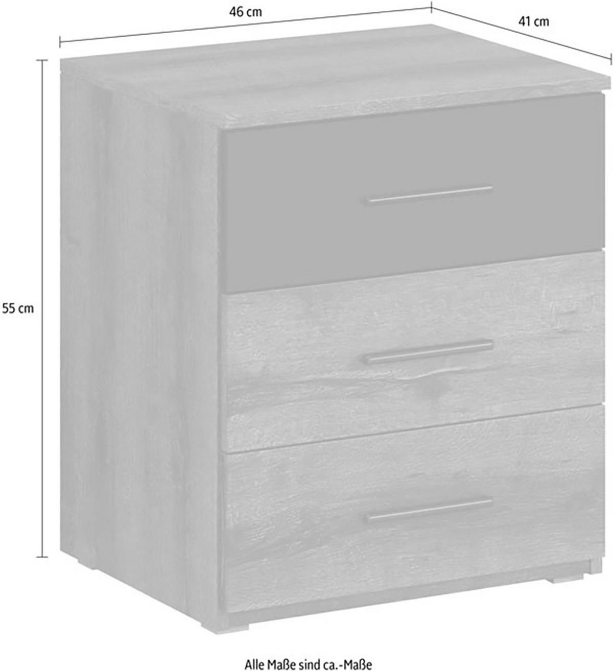 NACHTKONSOLE Bilbao 2er-Set Eiche Sanremo weiß 47 cm / 41 cm / 56 cm - Weiß/Braun, Holz/Holzwerkstoff (47/56/41cm) - Feldmann-Wohnen