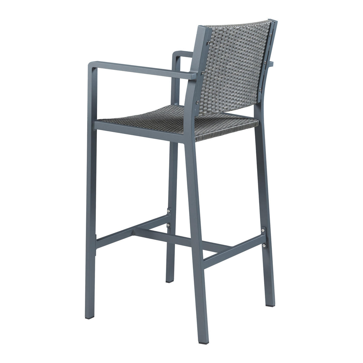 OUTDOOR-BARSTUHL-SET 2 TLG. Avise - Dunkelgrau/Anthrazit, Metall (56/113/55.5cm) - casa.pro