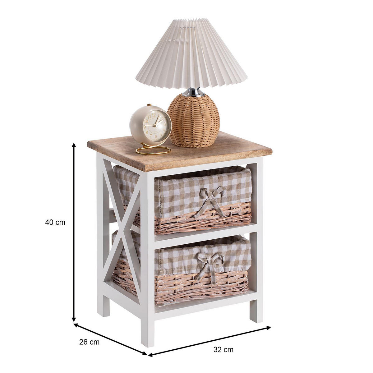 NACHTTISCH PERUGIA - Braun, Holz (32/40/26cm) - CARO-Möbel