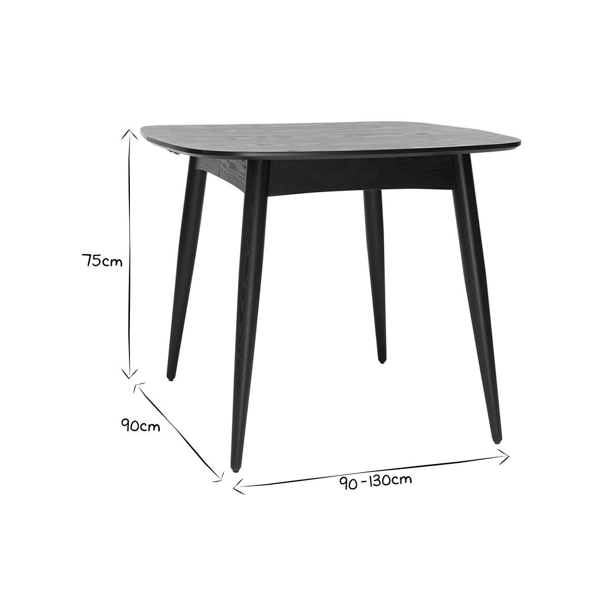 ESSTISCH Ausziehbar Nussbaum 90x130 NORDECO - Walnussfarben, Holz (90/90/75cm) - Miliboo