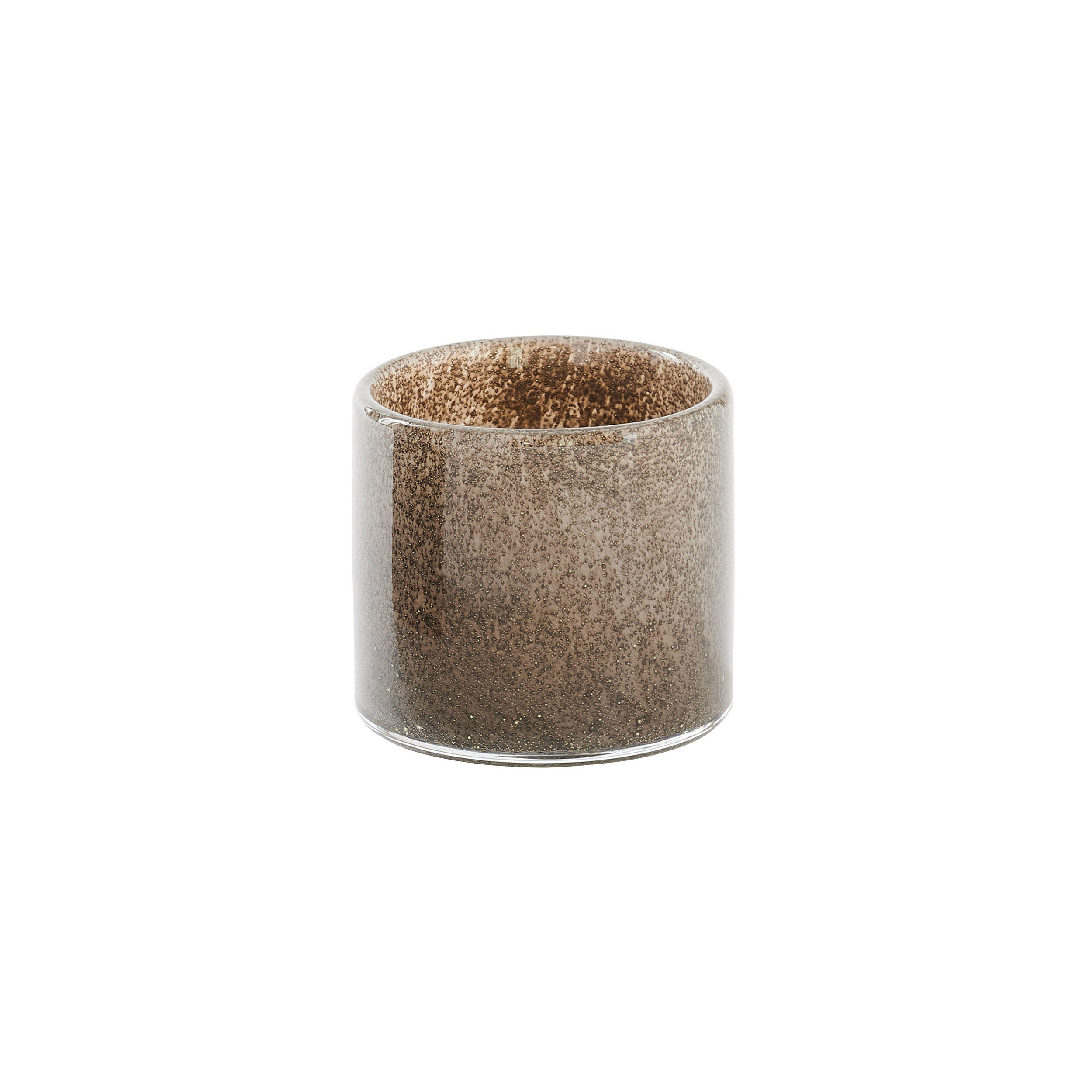 WINDLICHT Linen Glitzer Bubbles, Glas, Taupe, H 8 cm - Beige, Glas (8/8/8cm) - Gift Company