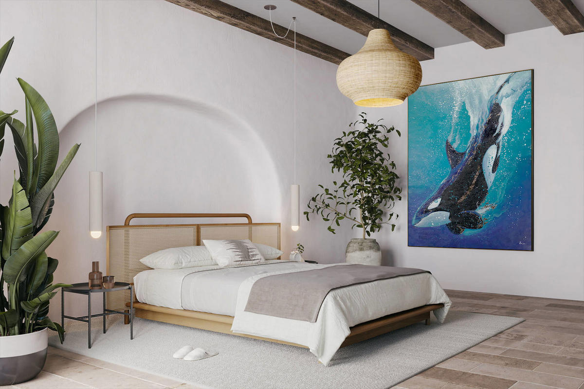 ÖLGEMÄLDE XXL Blau 150/200 cm - Blau, Holz/Textil (7.88/200cm) - KUNSTLOFT