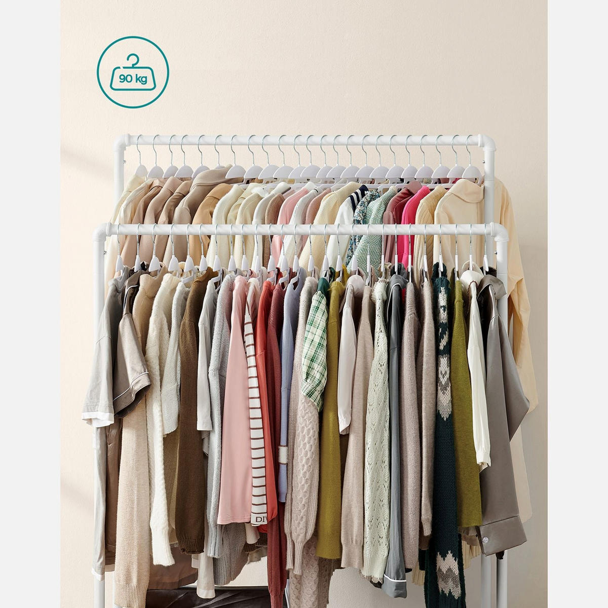 KLEIDERSTÄNDER BUJUMBURA - Weiß, Metall (59/162/100cm) - Hansiro
