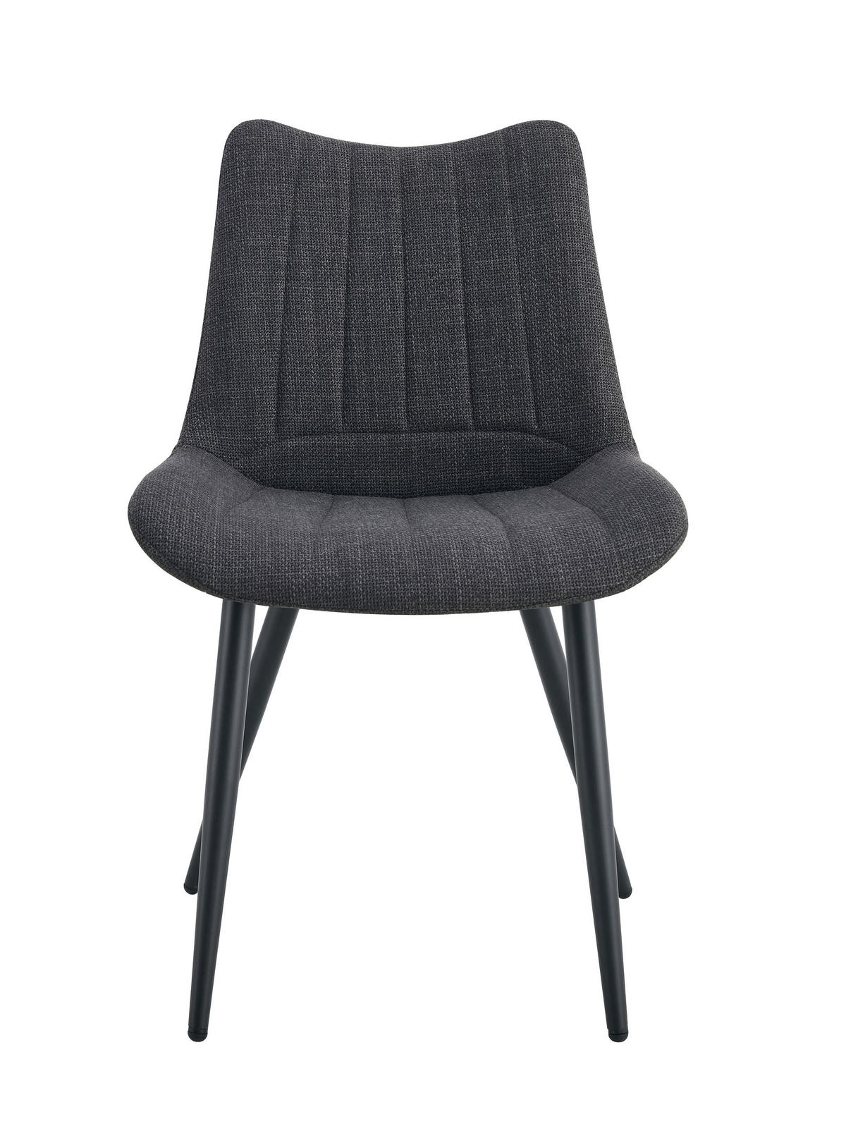 STUHL Lotta anthrazit 2er Set - Anthrazit/Schwarz, Textil/Metall (53/86/59cm) - Xonox