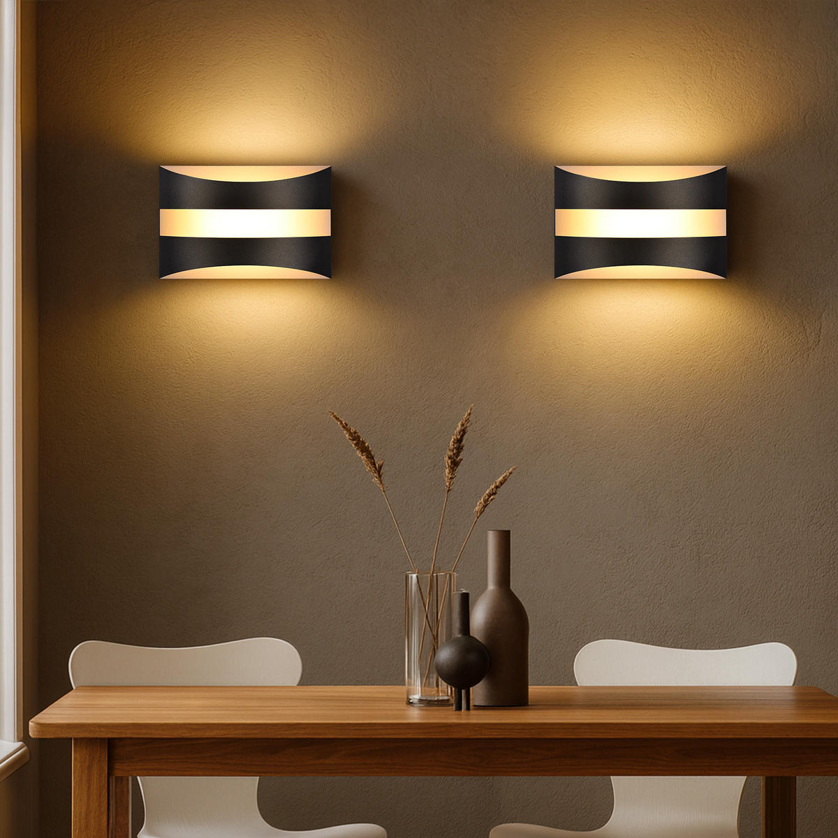 LED-WANDLEUCHTE Illuminant 21/13/8 cm - Schwarz, Metall (13/8/21cm) - ZMH