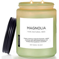 DUFTKERZE Magnolia Jasmin 550g 2-Docht Sojawachs - Grün, Paraffin (13cm)