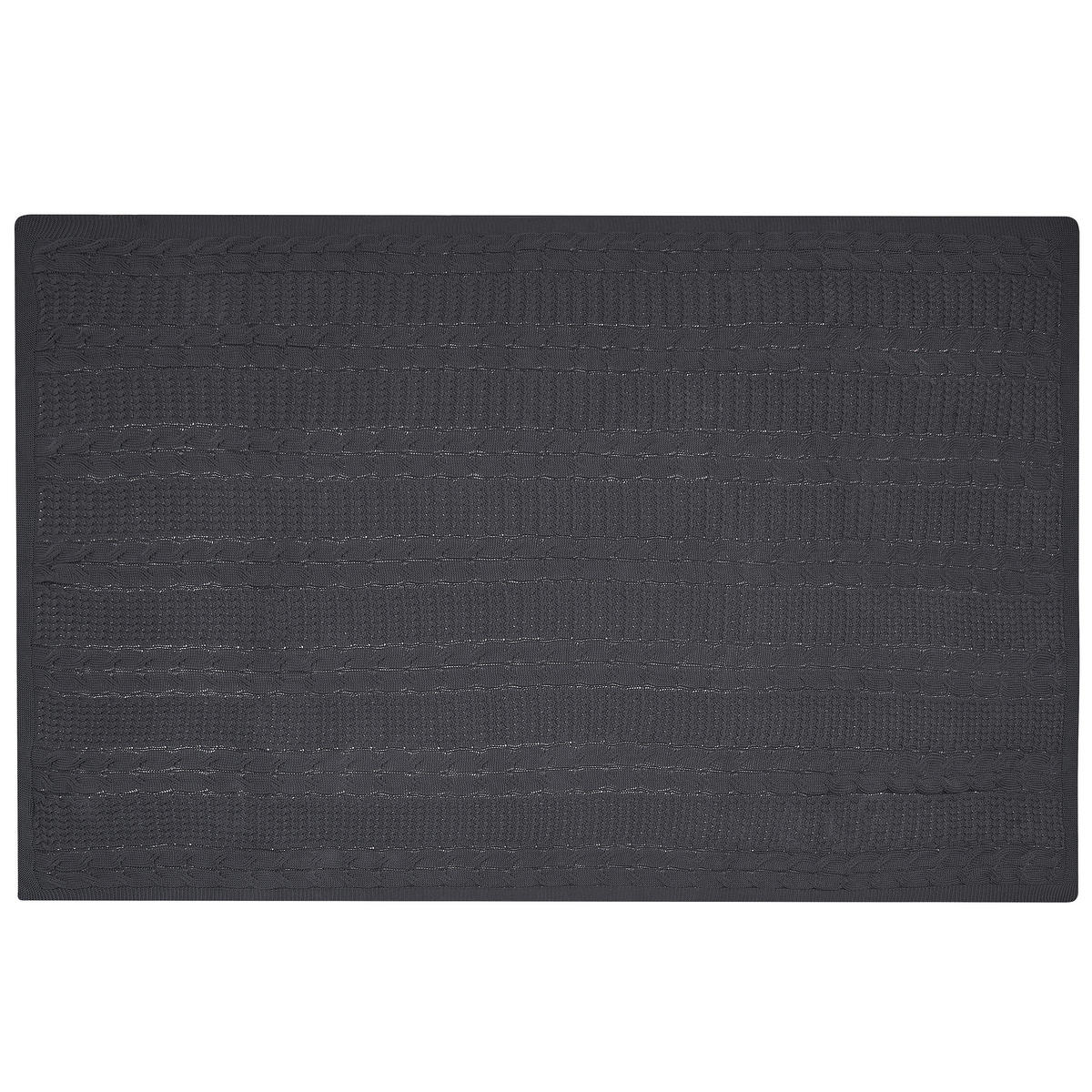 DECKE Dunkelgrau Fethiye 170/140 cm - Dunkelgrau, Naturmaterialien/Textil (140/170cm) - Beliani