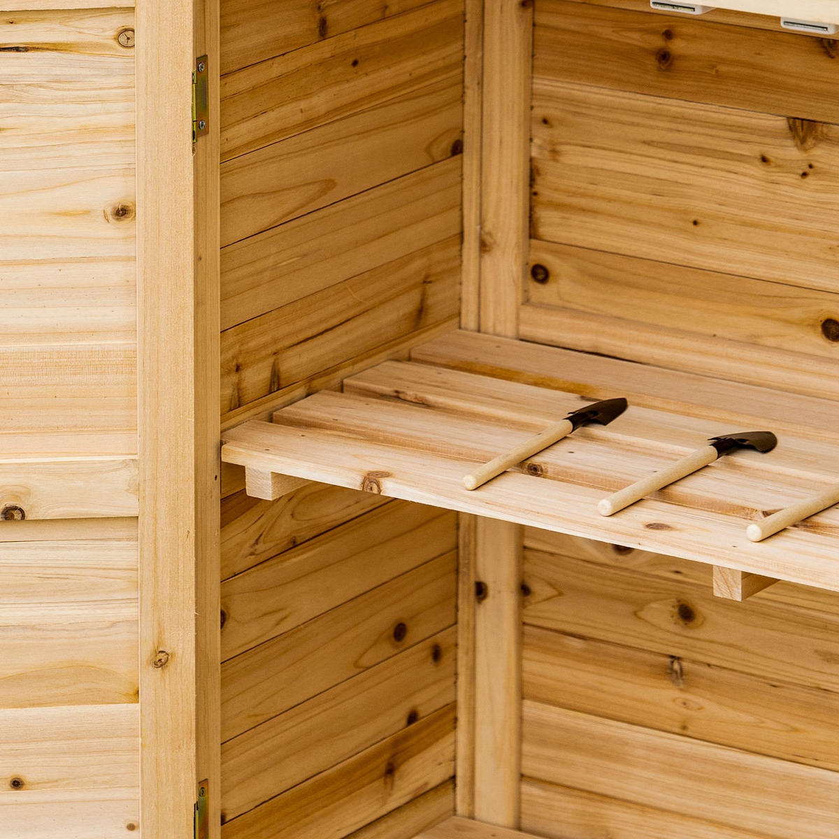 GERÄTESCHUPPEN DE-17576 2 Türen mit Einlegeboden Naturholz - Naturfarben, Holz (83/92/40cm) - ComfortXL