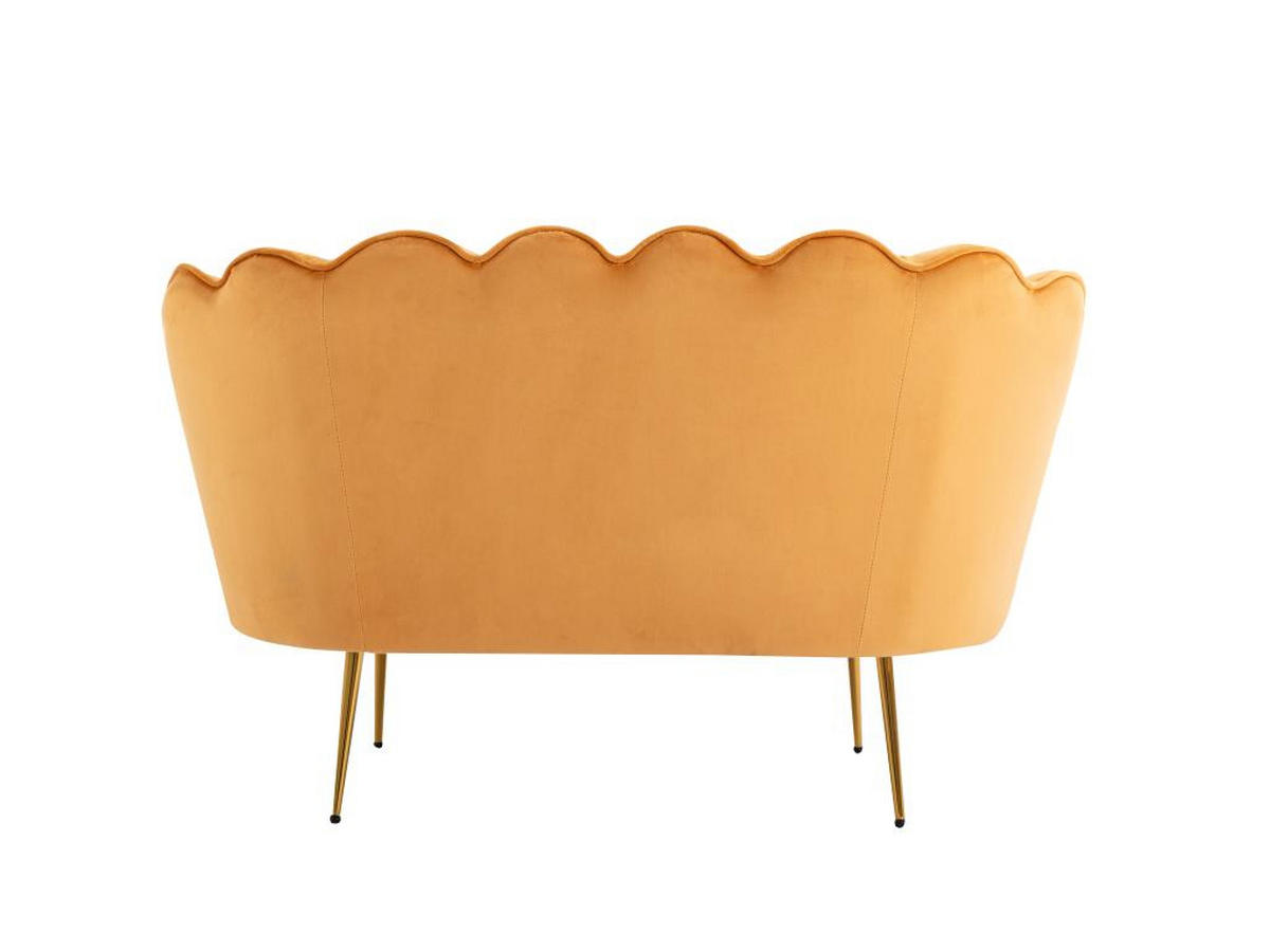 MUSCHELSOFA 2-Sitzer - Samt - Senfgelb - DANDELION - Gelb, Textil (73/78/124cm) - Pascal Morabito