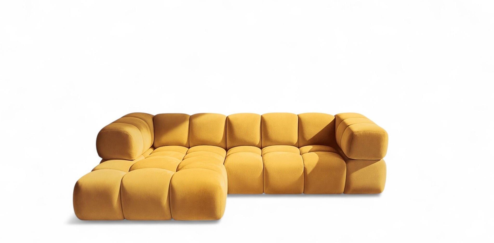 ECKSOFA Blanche In Bluvel - Gelb, Holzwerkstoff/Textil (280/150cm) - Fun Möbel