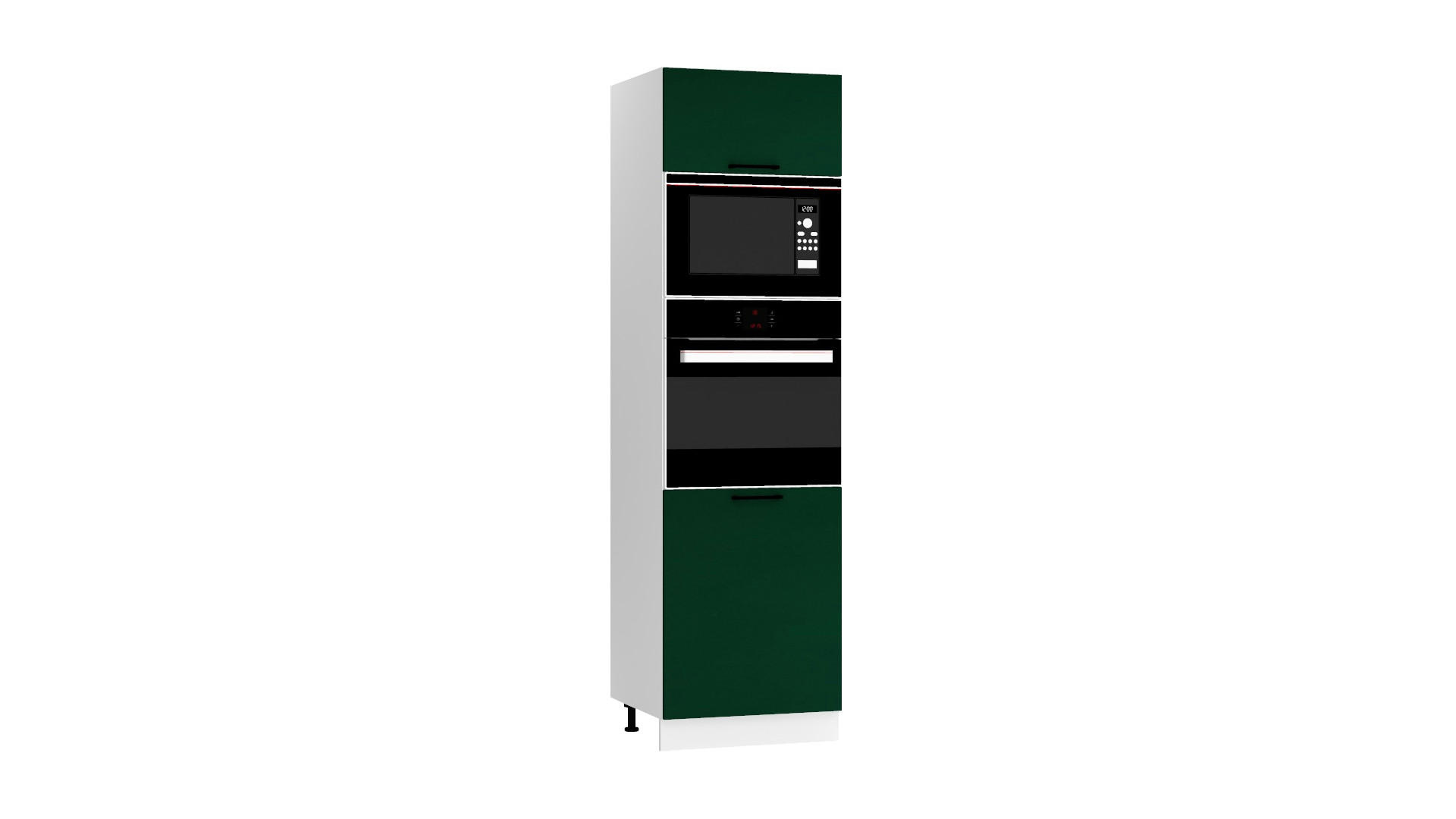 MIKROWELLENUMBAUSCHRANK D60PK MVP/L - Morvex - Stilvolles Küchenelement - Dunkelgrün, Holz/Metall (60/213.3/56cm) - ROYAL24_MARKT