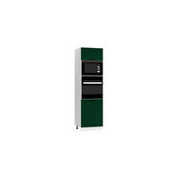 MIKROWELLENUMBAUSCHRANK D60PK MVP/L - Morvex - Stilvolles Küchenelement - Dunkelgrün, Holz/Metall (60/213.3/56cm) - ROYAL24_MARKT