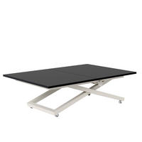 COUCHTISCH ARIA 120-160/80 cm, Höhenverstellbar, Kaschmir / Schwarz - Kaschmir/Schwarz, Holzwerkstoff/Metall (120/80/38cm) - Idohome