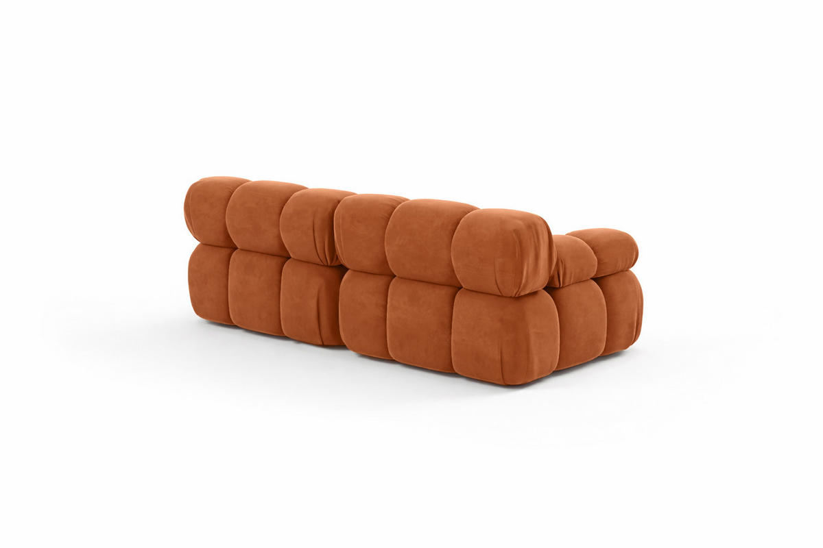 COUCH, 2-Sitzer Modular, Veloursstoff Salvador, Braun, Selia - Braun, Holz (190/70/95cm) - Kaiser Möbel