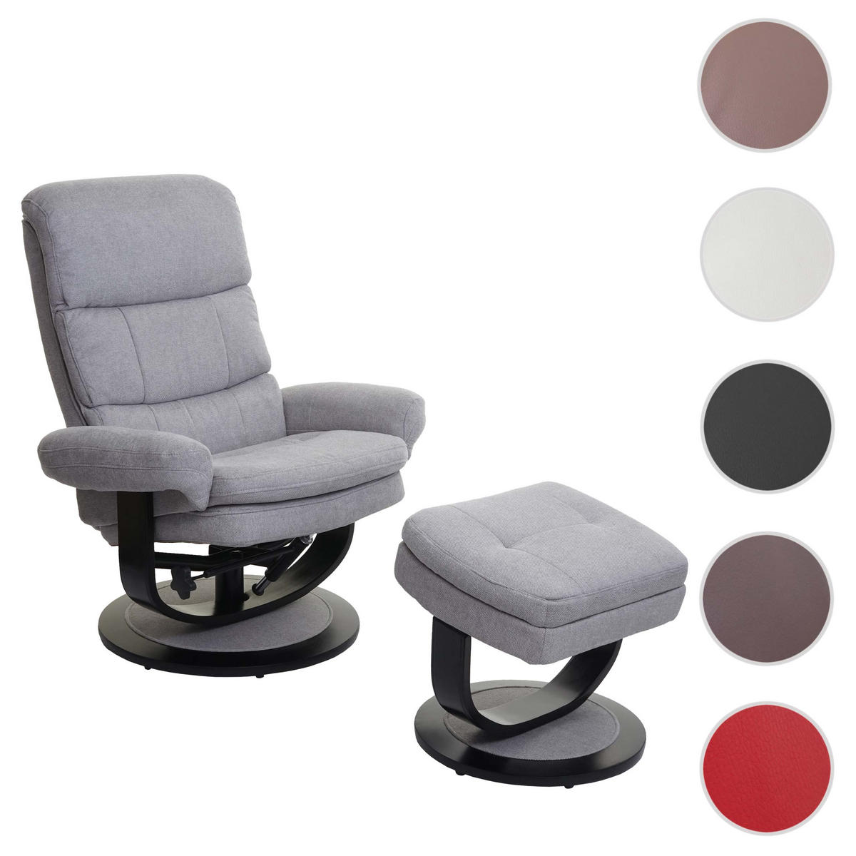 RELAXSESSEL Hellgrau - Hellgrau, Textil (84/107/120cm) - MCW