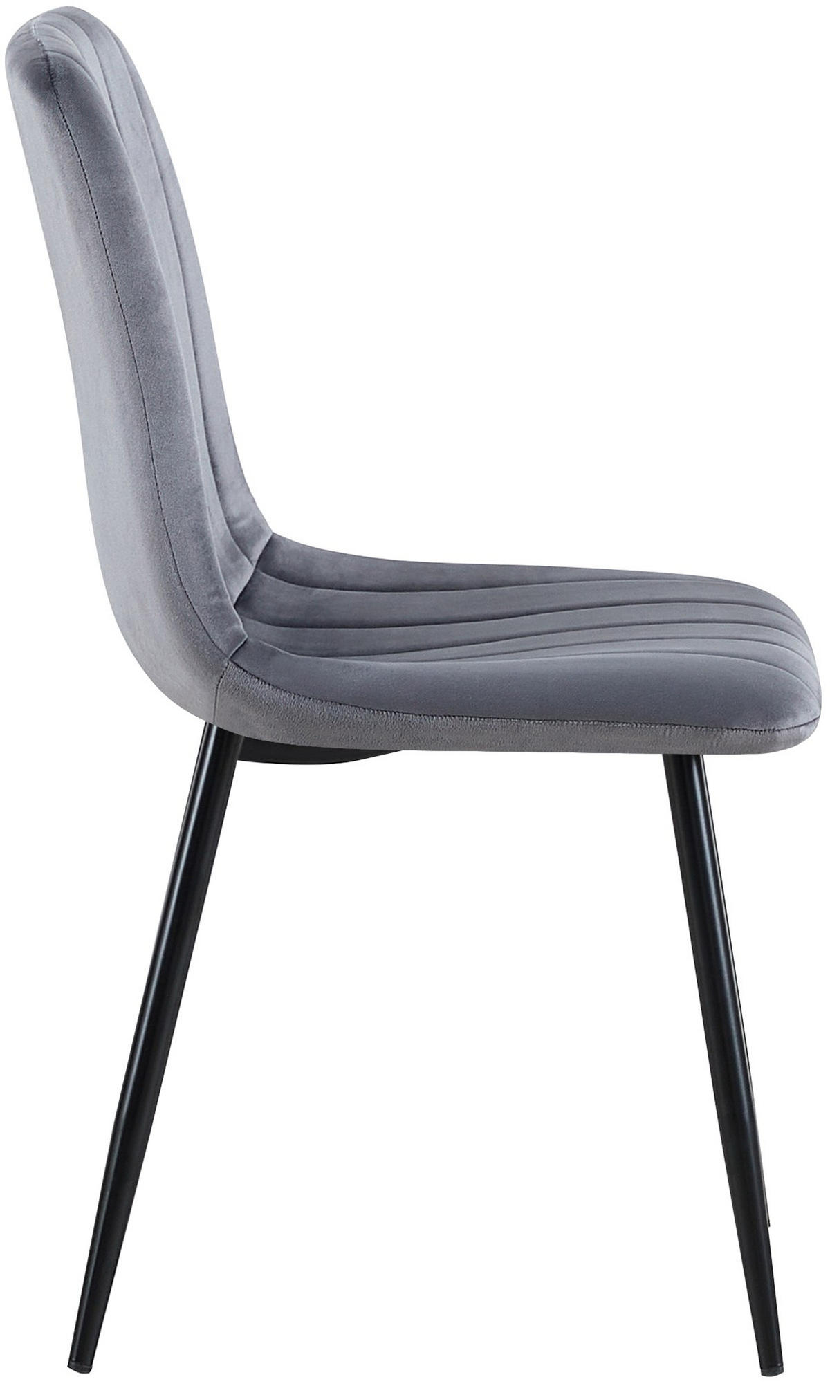 STUHL Samt Dunkelgrau - Dunkelgrau/Schwarz, Textil/Metall (45/88/53cm) - CLP