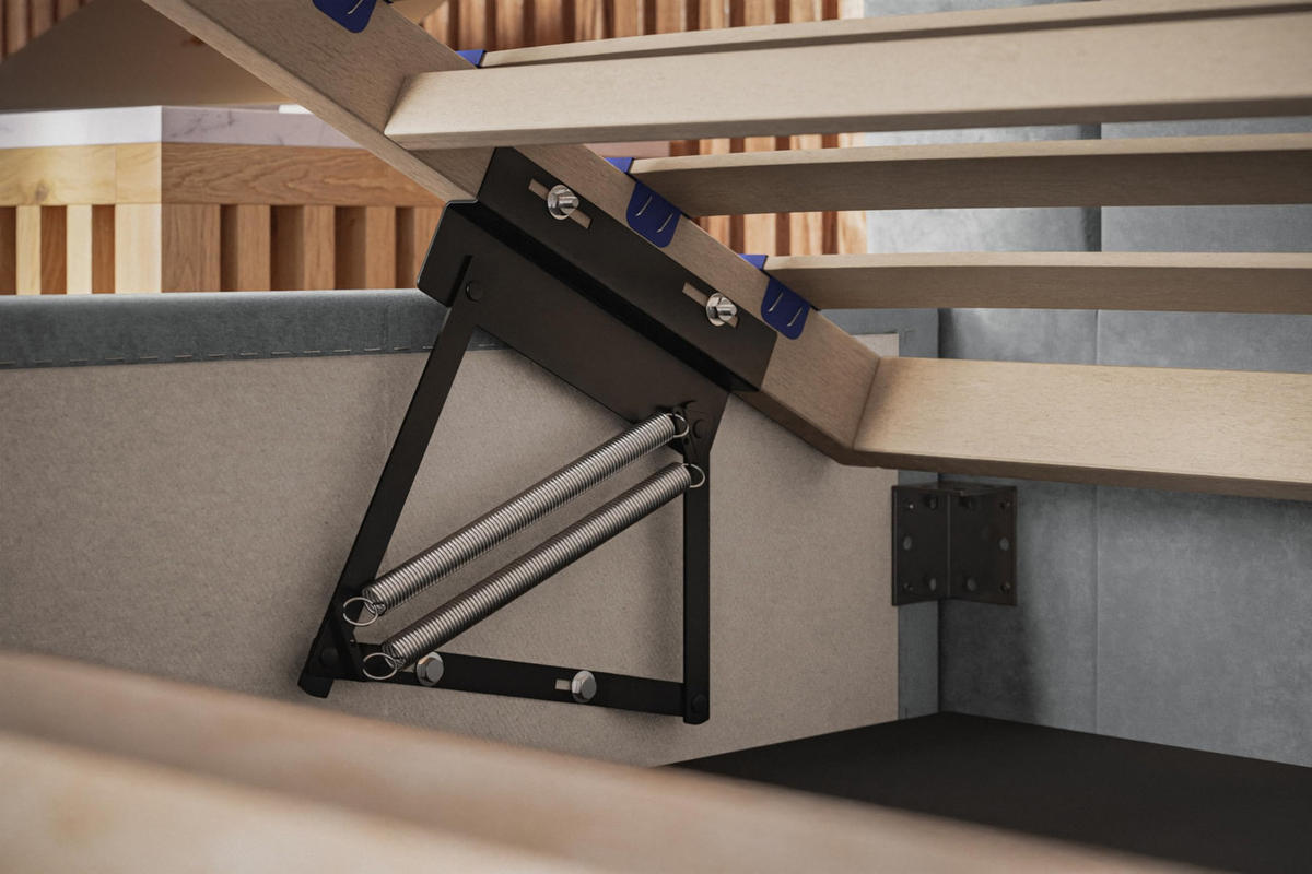 BETT 90x200 - Polsterbett mit Bettkasten und Holzrahmen - Modern Betten - Glatter Kronos-Stoff - Kollektion Sapporo - Grün - Grün, Holz/Textil (90/200cm) - Alpi-Möbel