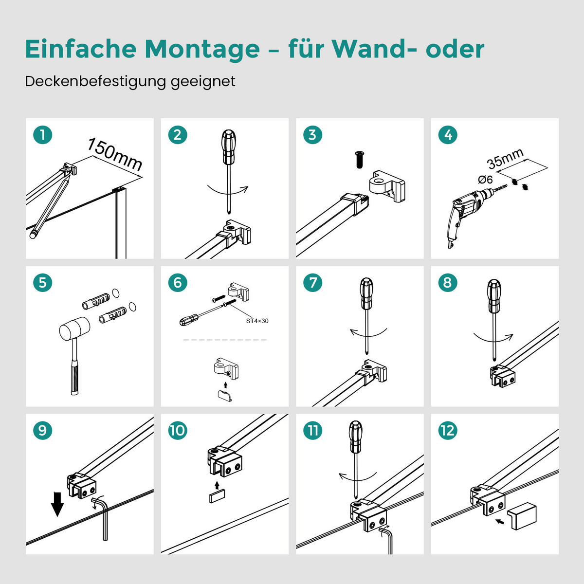 STABILISIERUNGSSTANGE für Dusche Edelstahl teleskopierbar 50 cm - Chromfarben, Metall (4.2/50/2.9cm) - EMKE