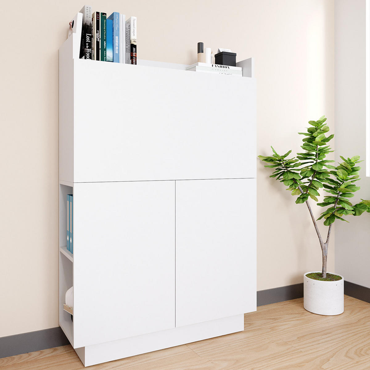 SEKRETÄR SCHREIBTISCH Alena Weiß 85 x 27 cm - Weiß, Holzwerkstoff (27/85/118.9cm) - Vicco