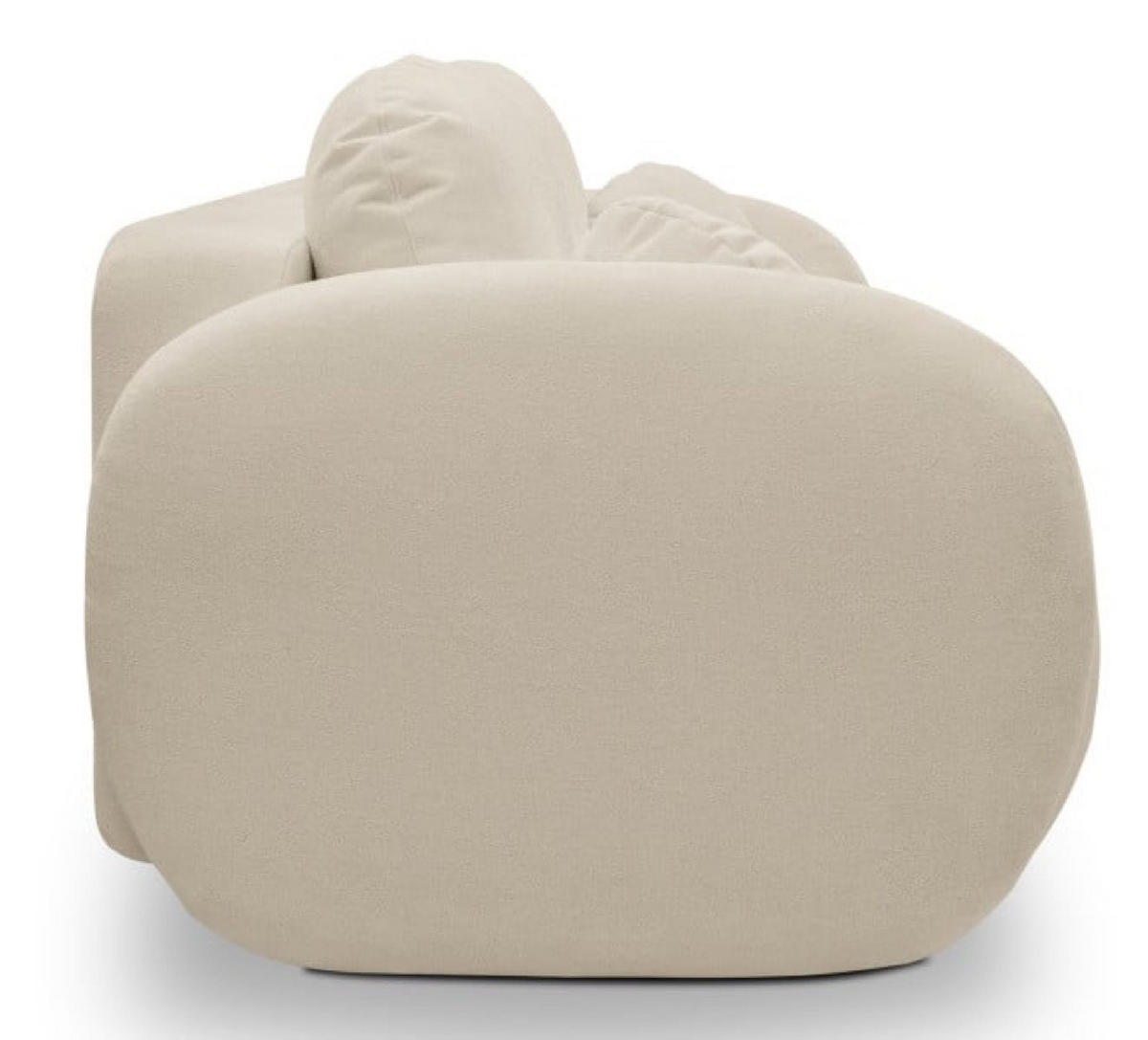 SITZSOFA Ecru LIO Mit Schlaffunktion Bezogen Mit Stoff SICURO 55 - Beige, Leder/Textil (238/86.5/101cm) - Sepro Meble