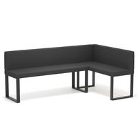 ECKBANK rechts SANA U Kunstleder glatt, 142/196 cm Schwarz - Schwarz, Kunststoff/Textil (142/196cm) - Idohome