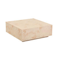 COUCHTISCH AMIRI XL - Sandstein, 95 x 35 x 95 cm - Beige, Holzwerkstoff/Textil (95/95/35cm) - Home Deluxe