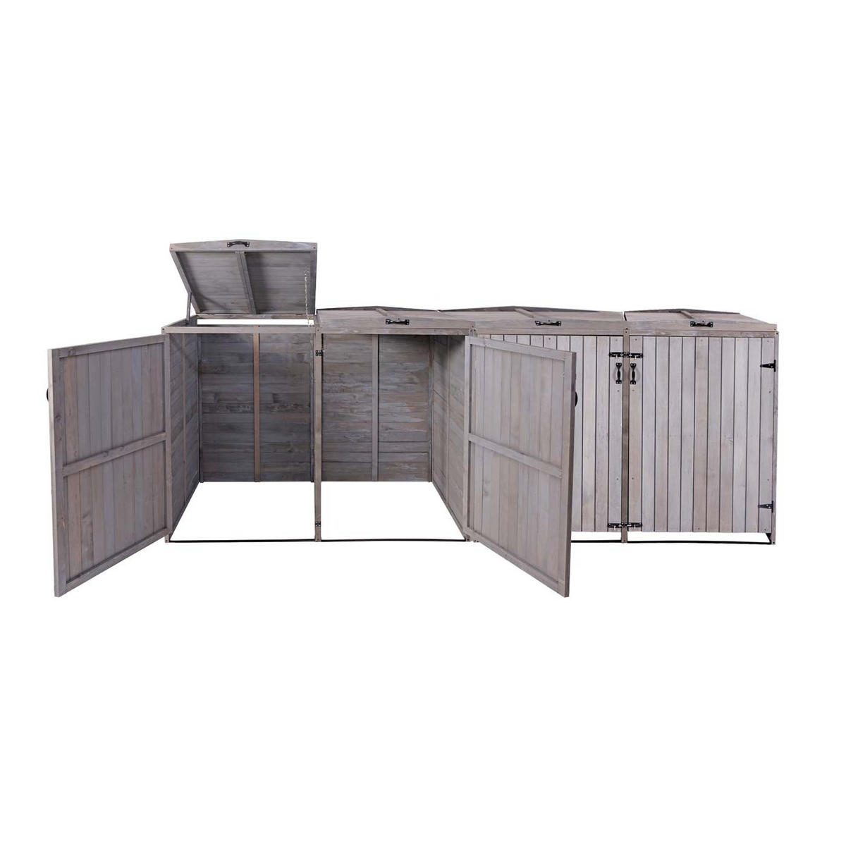 4ER-/8ER-MÜLLTONNENVERKLEIDUNG Anthrazit, Grau - Anthrazit/Grau, Holz (316/126/98cm) - MCW