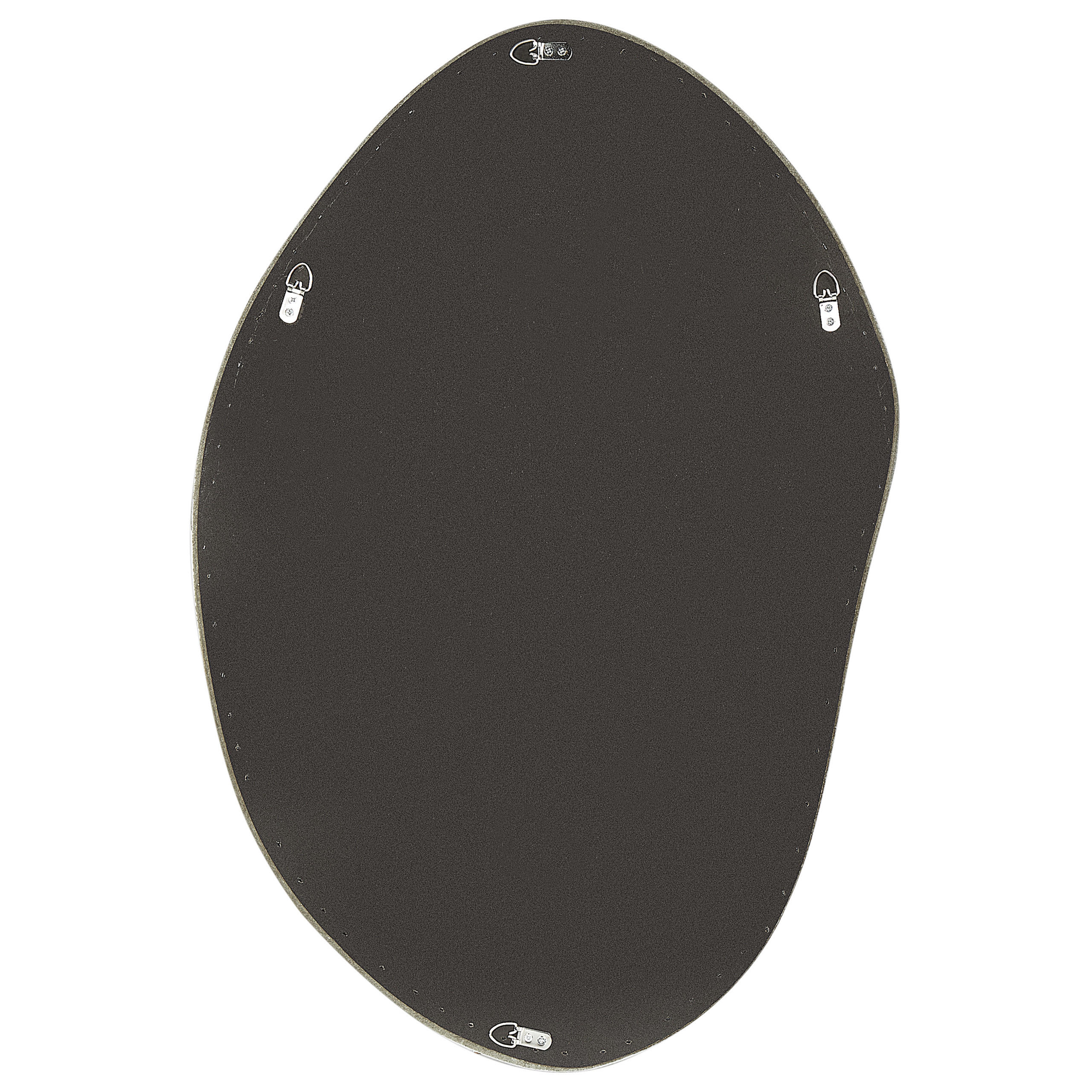 WANDSPIEGEL Samtstoff olivgrün asymmetrisch 59/90 cm Lenax - Grün, Textil (59/90/2cm) - Beliani