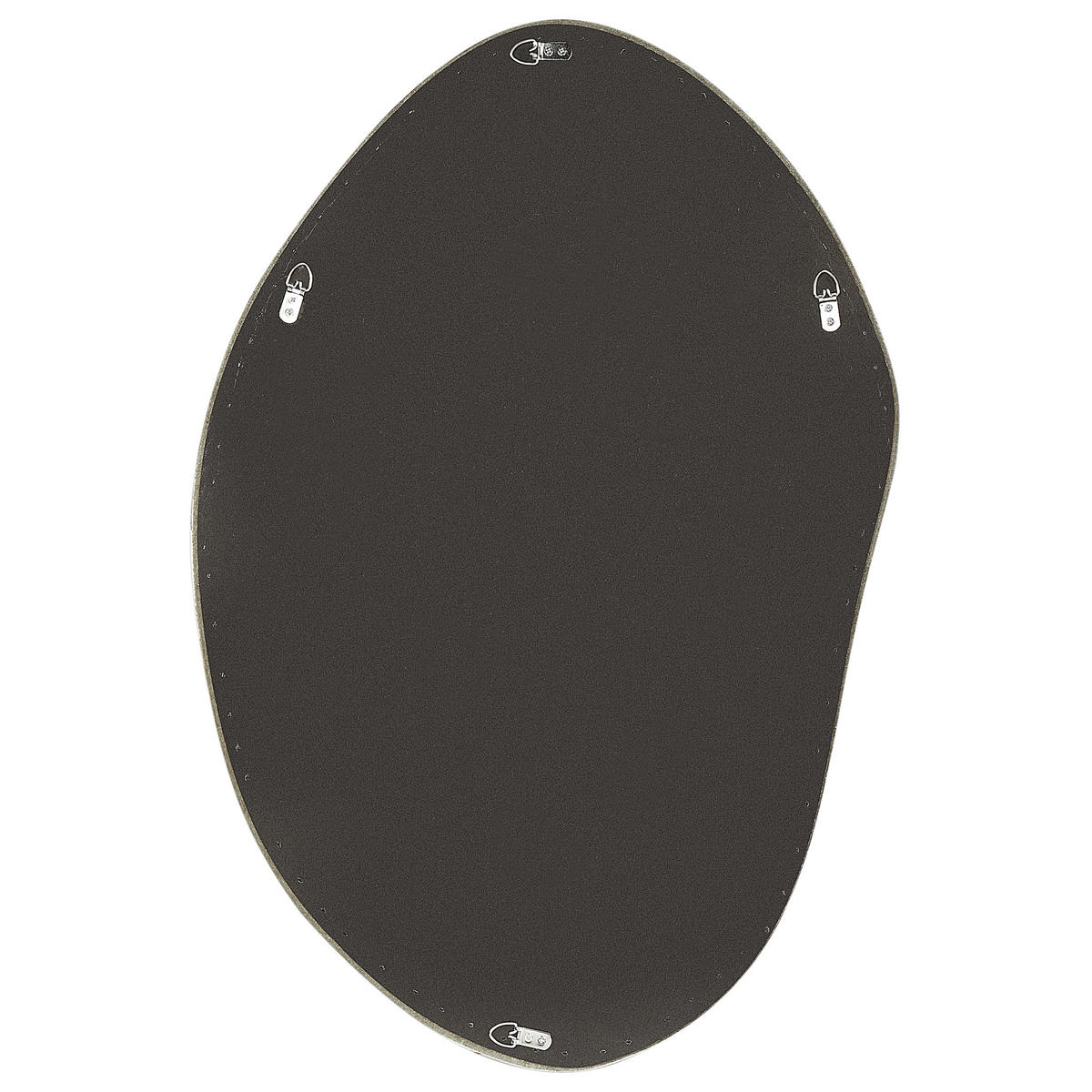 WANDSPIEGEL Samtstoff olivgrün asymmetrisch 59/90 cm Lenax - Grün, Textil (59/90/2cm) - Beliani