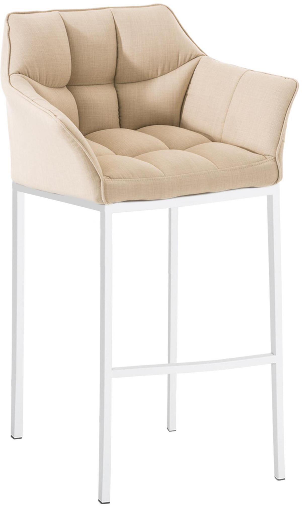 BARHOCKER Stoff Creme - Creme/Weiß, Textil/Metall (64/110/48cm) - CLP
