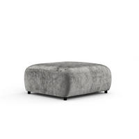 POUF S Zanzibar Grau Chenille - Schwarz/Grau, Holz/Holzwerkstoff (88/37/88cm) - Maison de Reve