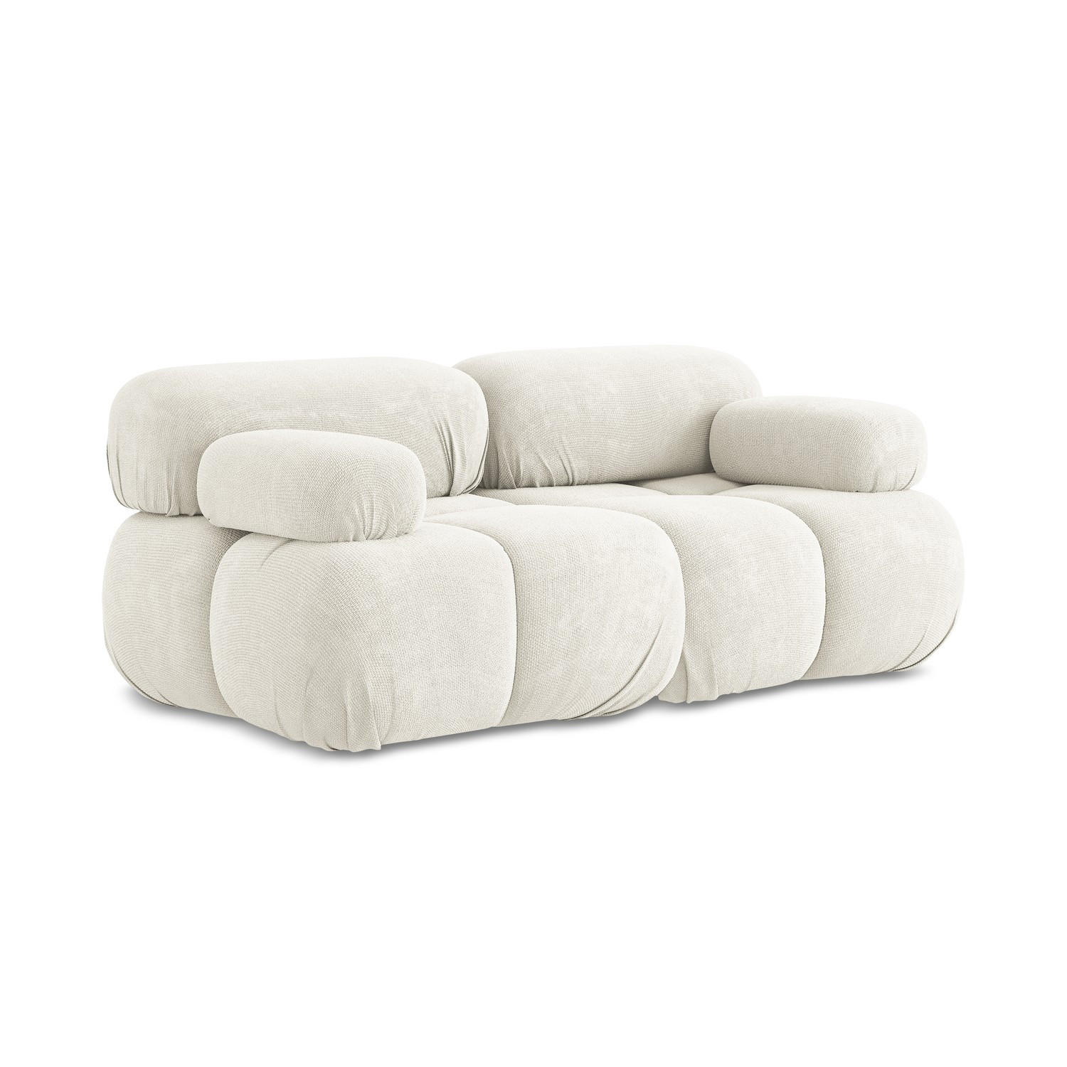 2-SITZER-SOFA Chenille Stoff Weiß - Pink/Schwarz, Kunststoff/Textil (190/70/96cm) - LaMiaSofa