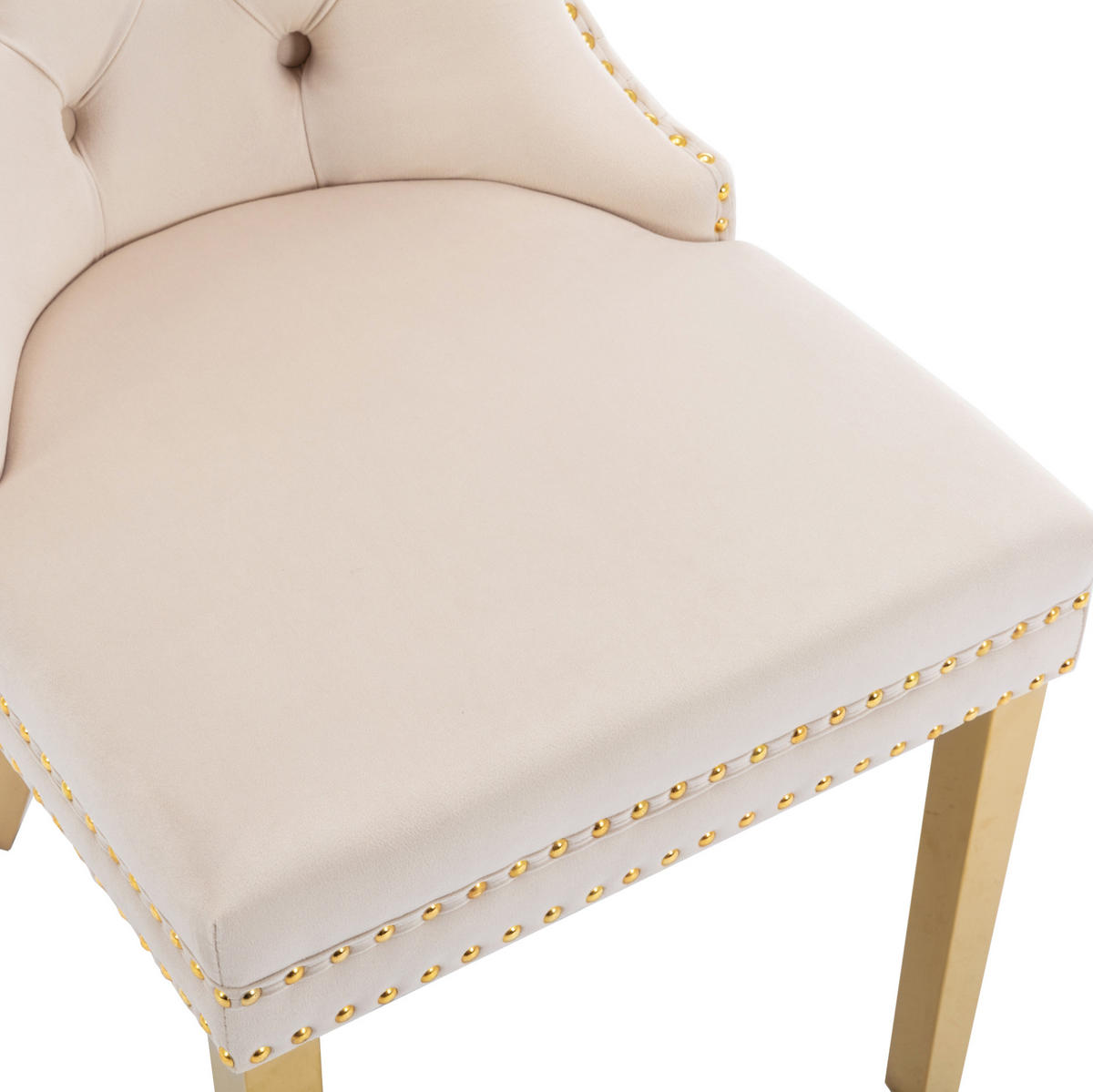 ESSZIMMERSTUHL mit Türklopfer 50,5 x 45 x 95 cm Samt Beige - Beige, Metall (45/95/50.5cm) - Meubliv