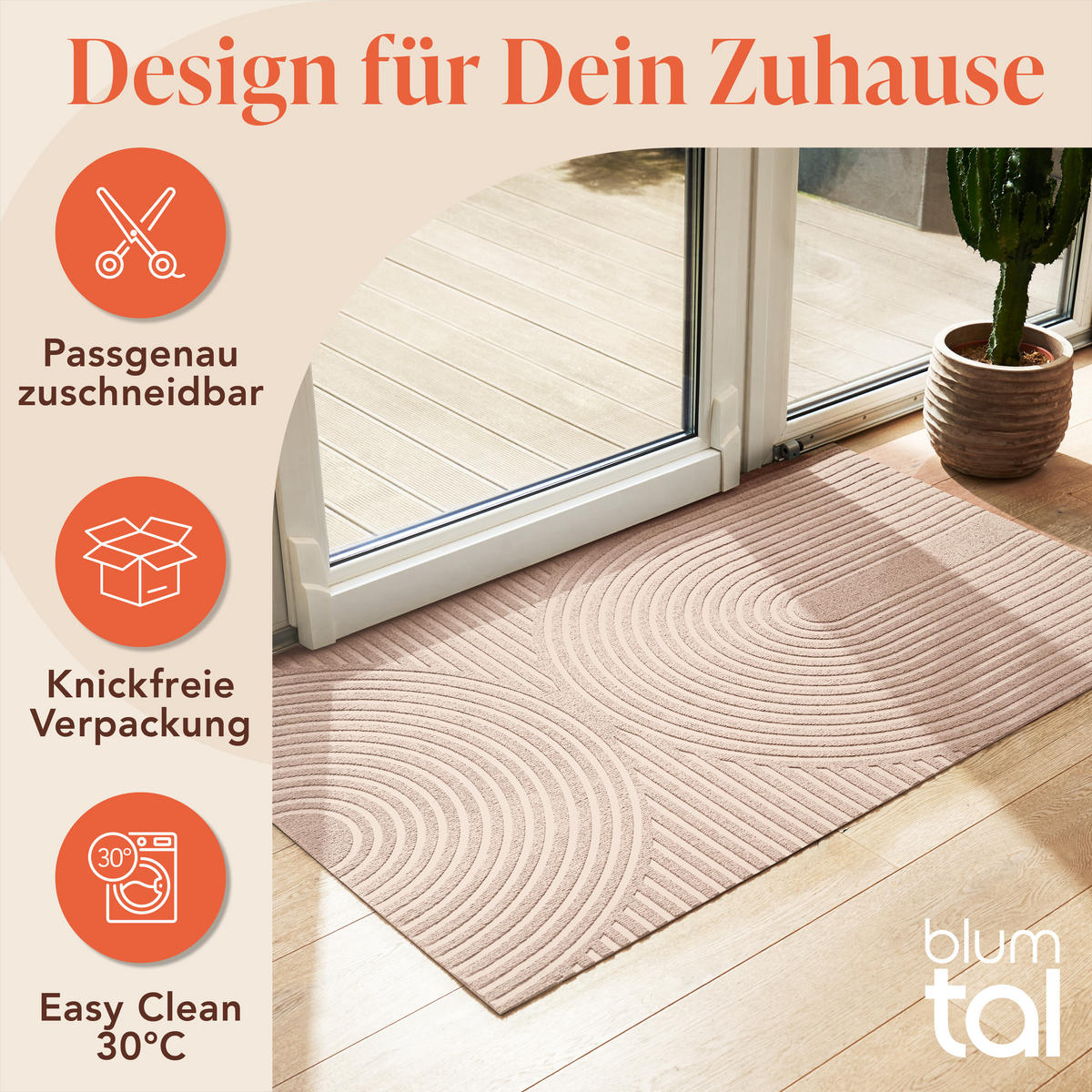 FUSSMATTE 40/60 cm Beige - Beige, Textil (40/60cm) - Blumtal