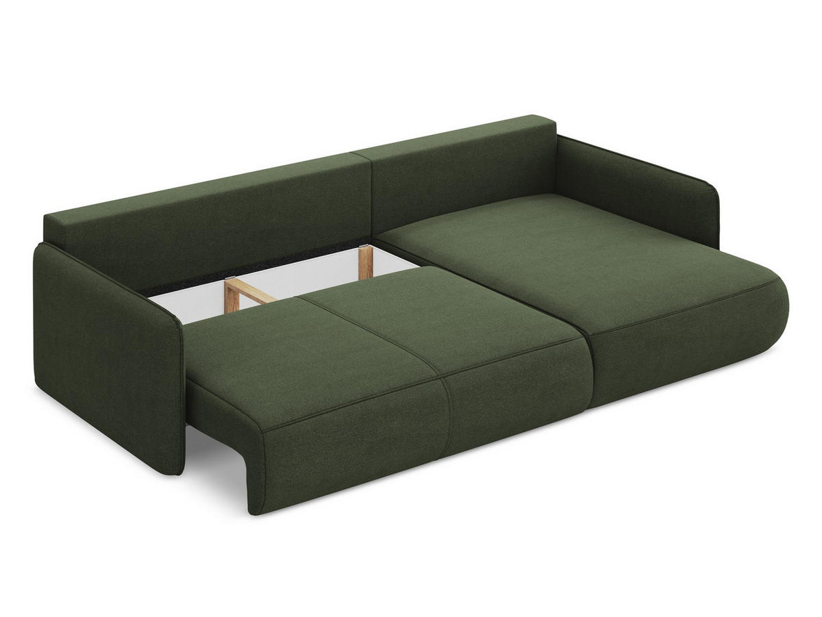 3-SITZER SOFA mit Schlaffunktion Samt Stoff Orange - Terracotta/Schwarz, Textil/Metall (230/86/105cm) - Makamii