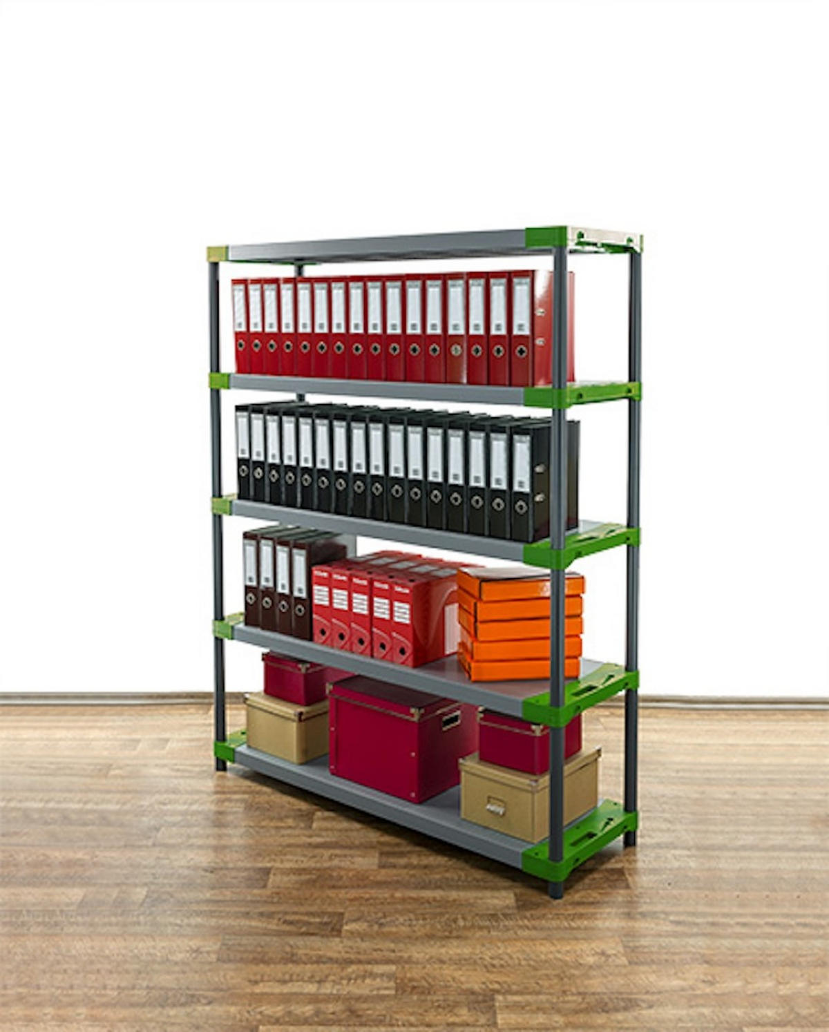 KUNSTSTOFFREGAL BIG GREY BEAR Tall 180x130x46cm Fachlast 120kg Grau-Grün - Grün, Kunststoff (130/180/46cm) - PROREGAL