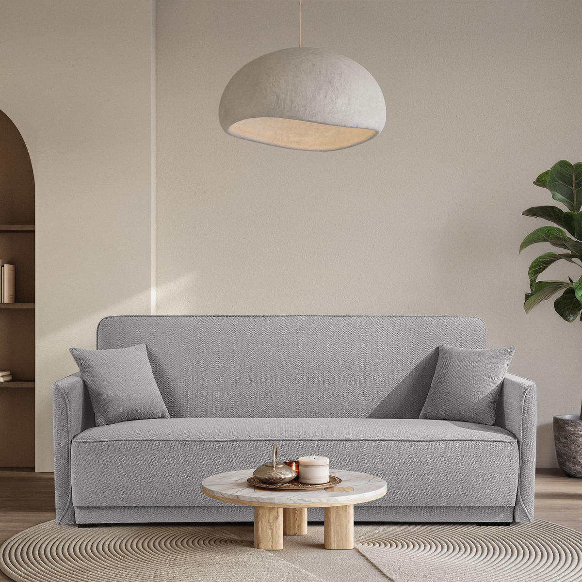 EINZELSOFA LIRIS, 3 Personen, Grau - Grau, Holz/Holzwerkstoff (208/91/98cm) - KONSIMO®