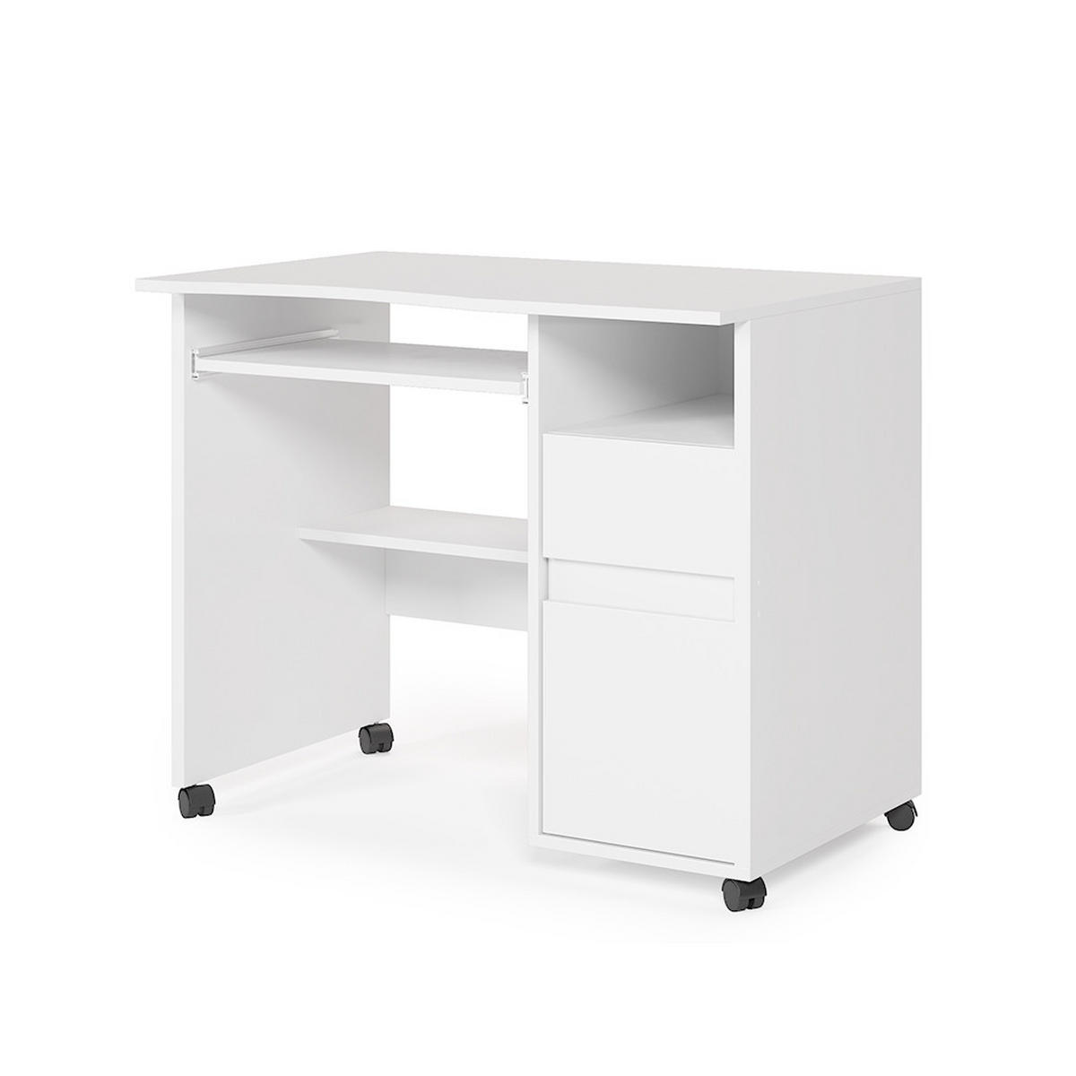 SCHREIBTISCH Polo Weiß 91 x 59 cm - Weiß, Holzwerkstoff (59/91/77cm) - Vicco