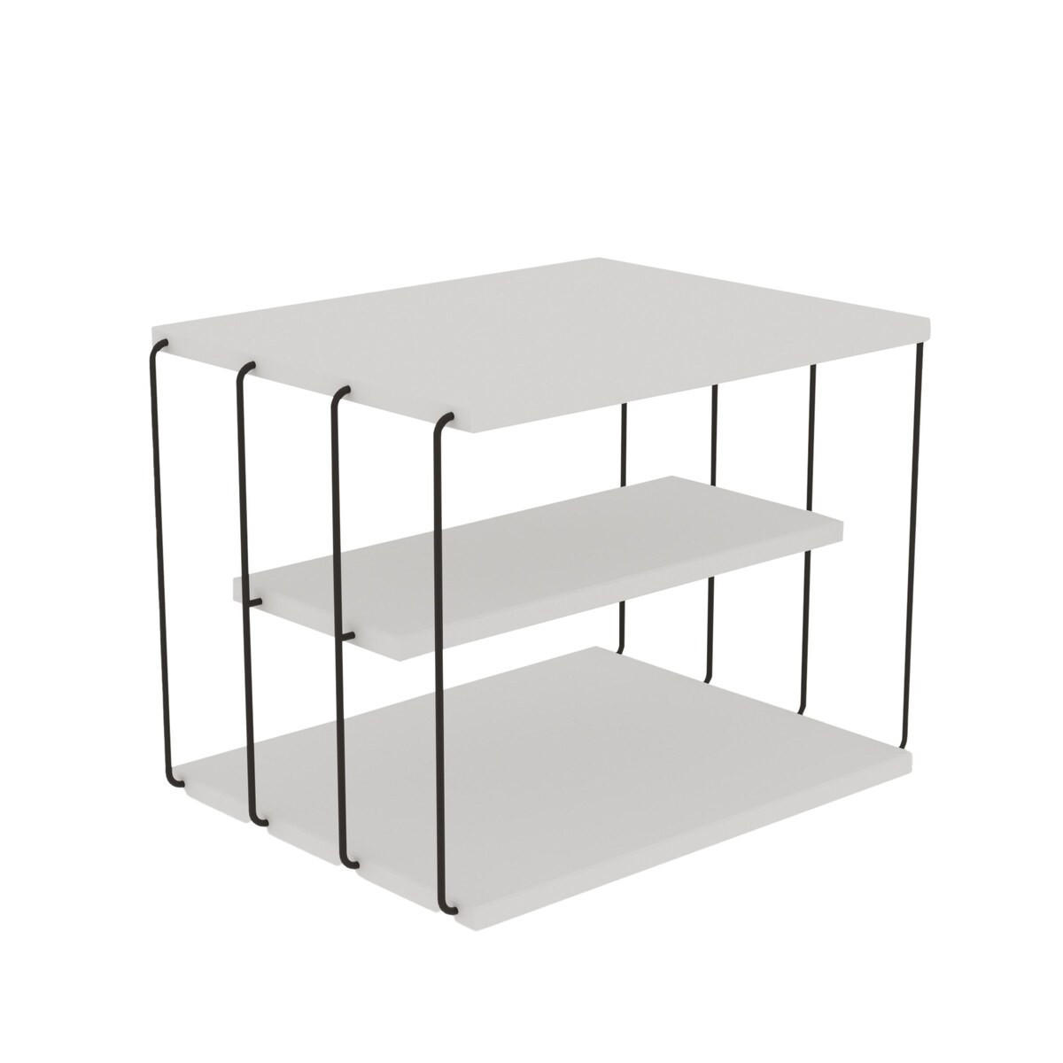 BEISTELLTISCH mit mehreren Ebenen - Lifon - 50/40/33 cm - Weiß, Holzwerkstoff (50/40/33cm) - Calicosy