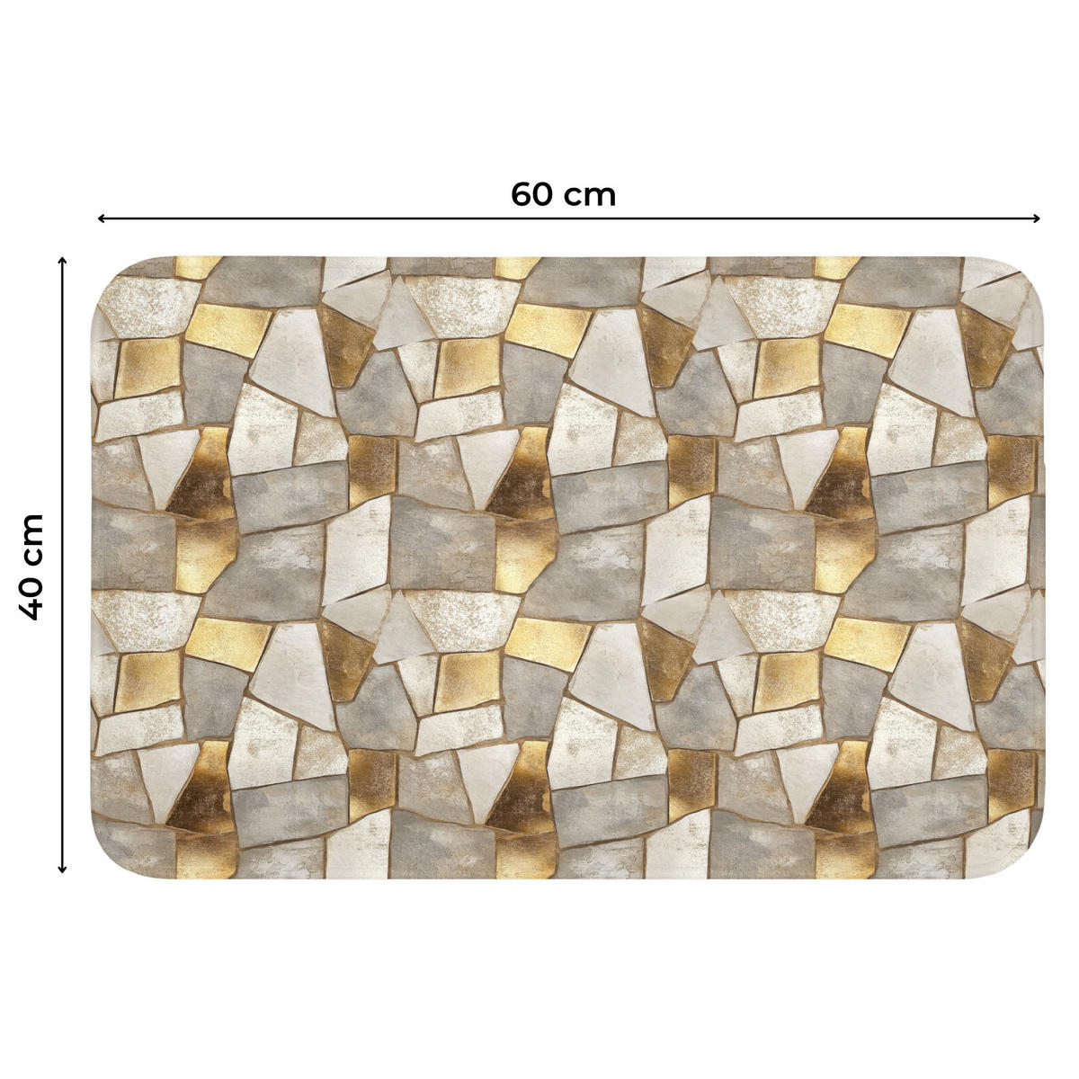 WC PŘEDLOŽKA Mozaika - Mramor - Zlato 60x40 cm - šampaňská, textil/plast (60/1cm) - OnlyWow