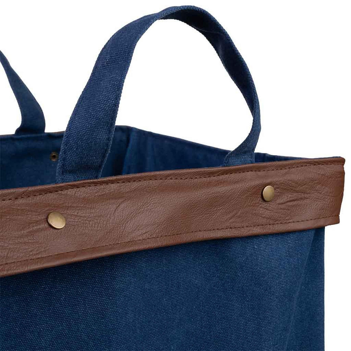 WÄSCHEKORB aus metall 41x32x58cm - Blau, Textil (43/60/34cm) - Wanderlust