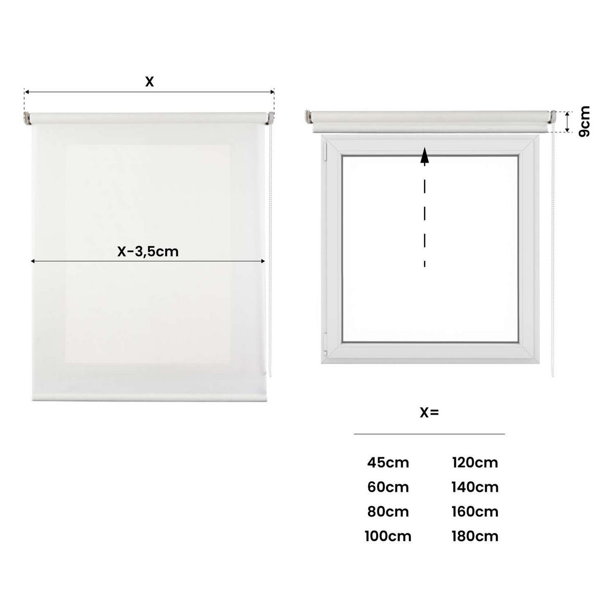 ROLLO | Deco Weiß, 100 cm x 250 cm - Weiß, Kunststoff (100/250cm) - STORESDECO