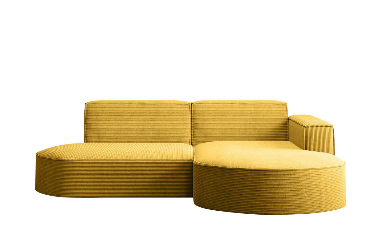 ECKSOFA Modena Studio, Cord Stoff Gelb Rechts - Gelb, Holzwerkstoff/Textil (236/165cm) - Kaiser Möbel