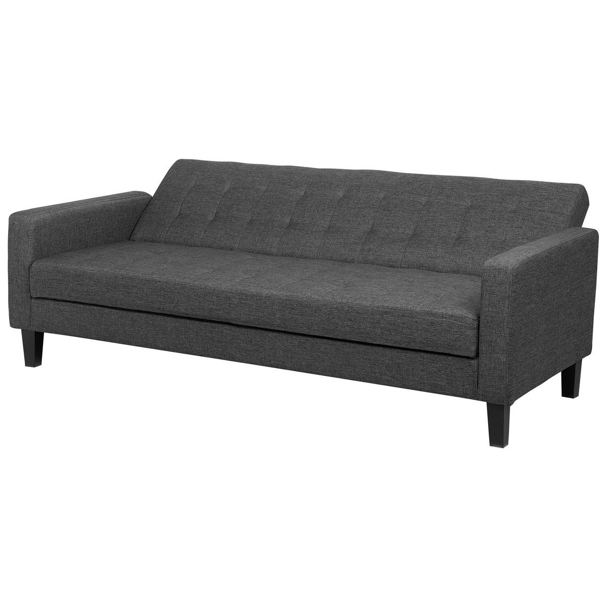 3-SITZER-SCHLAFSOFA Polsterbezug Dunkelgrau Vehkoo - Dunkelgrau, Textil (200/86/77cm) - Beliani