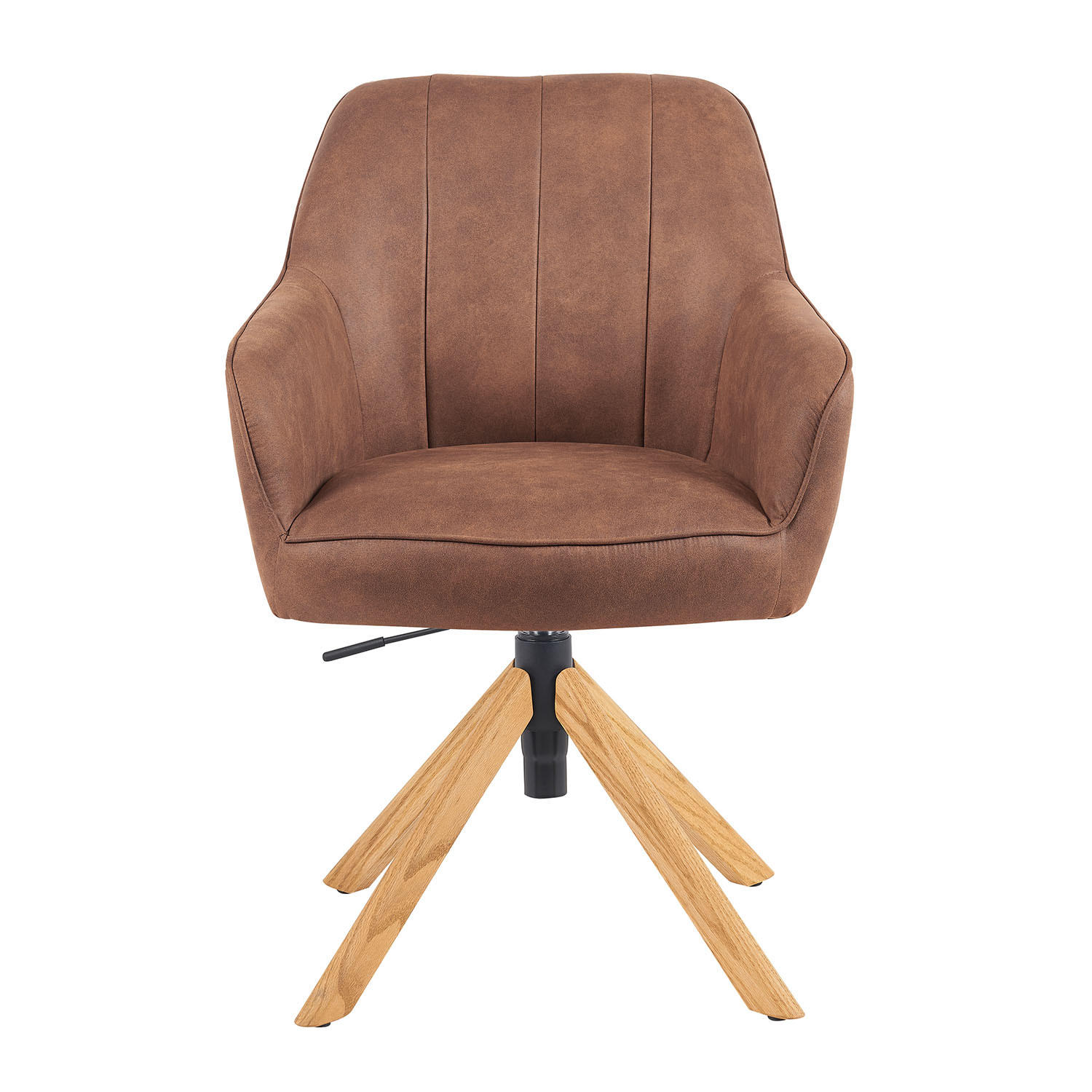 BÜROSTUHL Mika-Jaro - Honigeiche/Braun, Eichenholz/Holz (60/88/65cm) - DUBI Möbel
