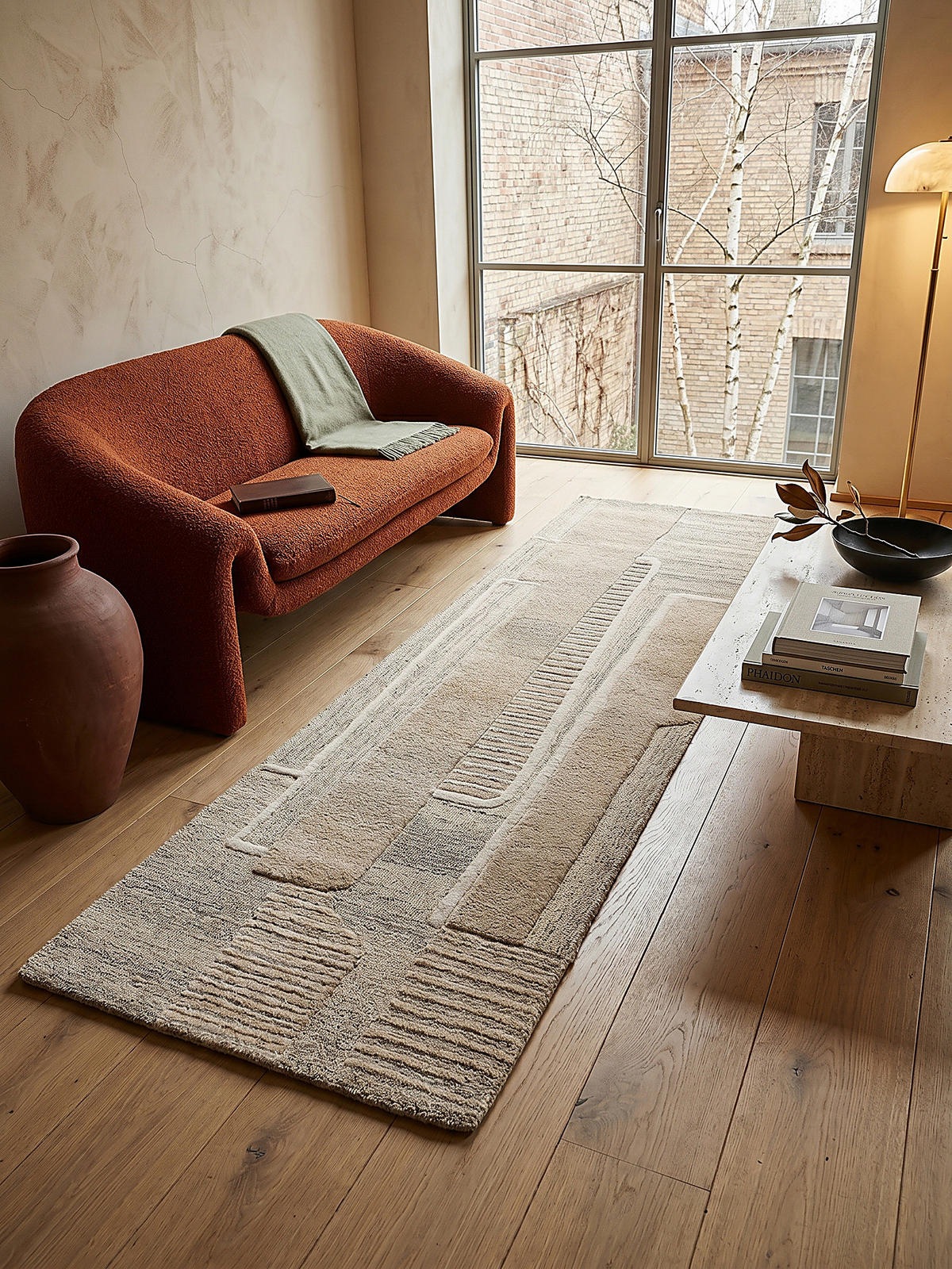 TEPPICH aus Wolle EDALE in Natur, abstrakt, 80 x 300 cm - Beige, Textil (80/300cm) - KADIMA DESIGN